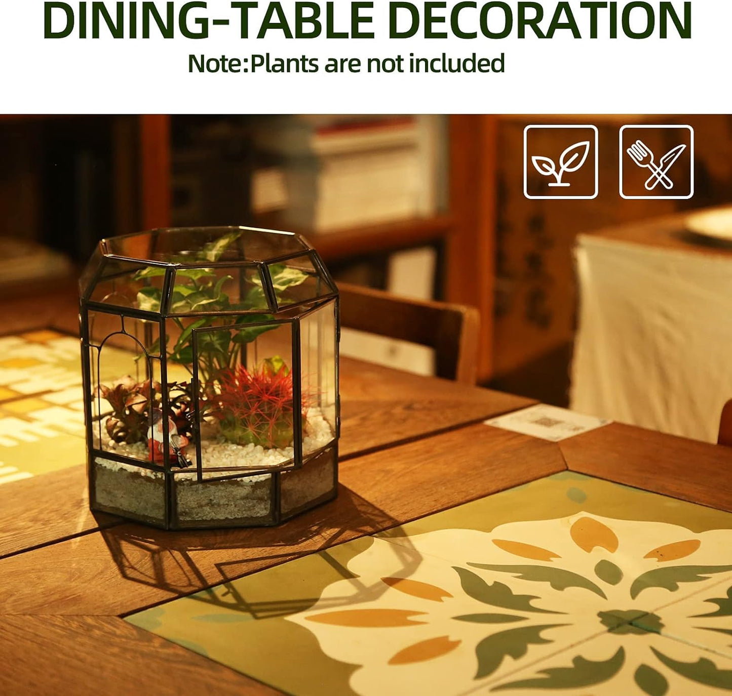 Large Glass Terrarium Handmade, Centerpiece Display Box Gift Planter Containers Indoor Terrariums House for Succulent Cacti Air Plants Miniature Fairy Garden