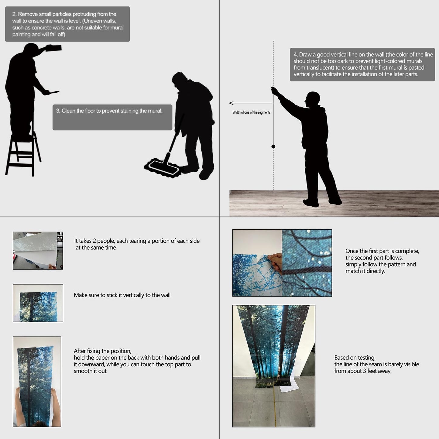 Landscape Lake Waterfall Wall murals Peel and Stick Wallpaper for Bedroom Living Room - 108"x157"