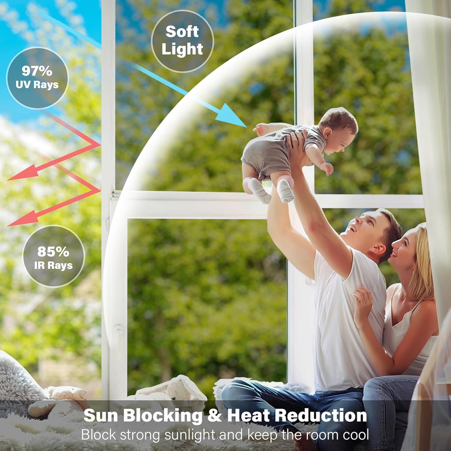 Kromapolis One Way Window Privacy Film Reflective Mirror Home Window Tint, Daytime Privacy Heat Control Anti UV Glass Tinting Static Cling (Silver, 17.5 x 157.4 inch)