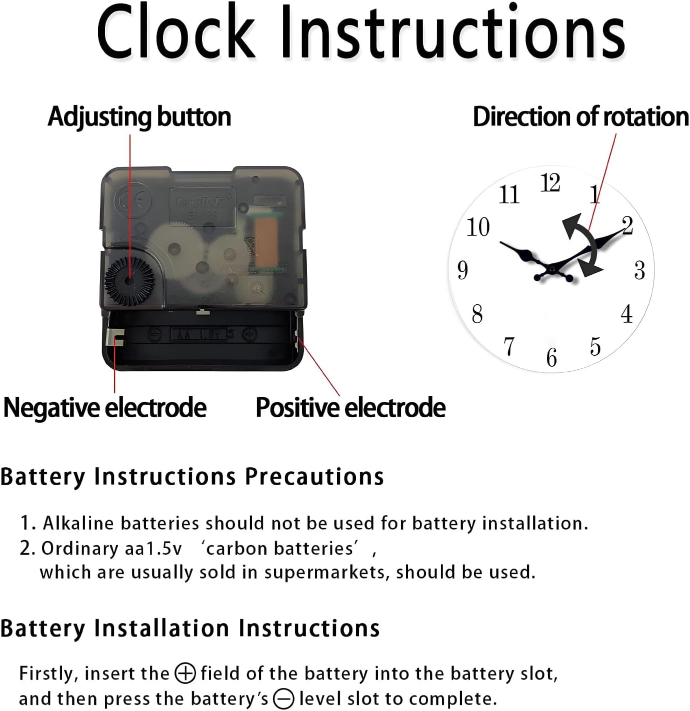 White Marble Large Clocks for Living Room Round Glass Wall Clock Battery Operated 16 Inch Silent Wall Clock Non Ticking