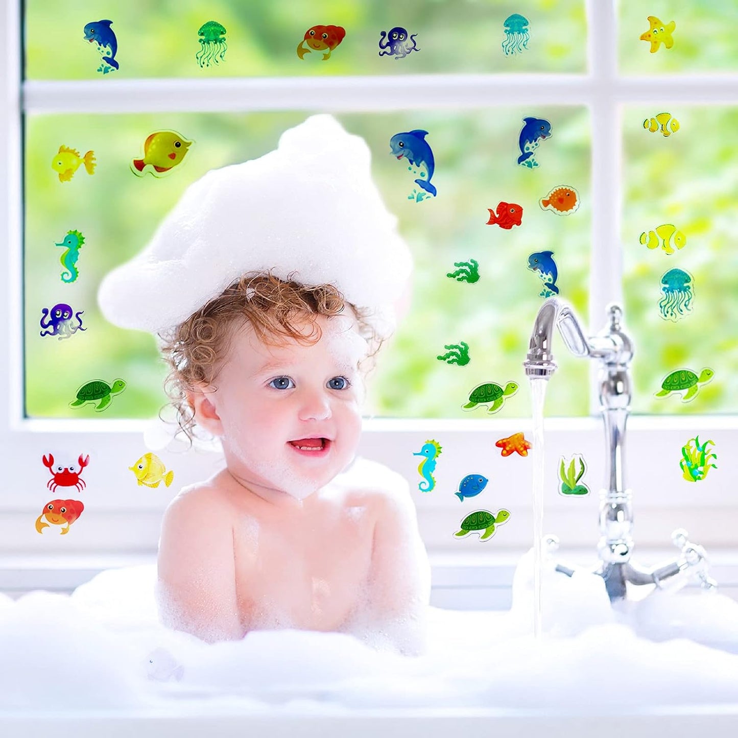 20 Pieces Sea Animals Thick Gel Clings Ocean Window Gel Clings Decals Stickers for Toddlers Kids Adults Home Airplane Classroom Nursery Sea Animals Party Supplies Decoration Removable and Reusable