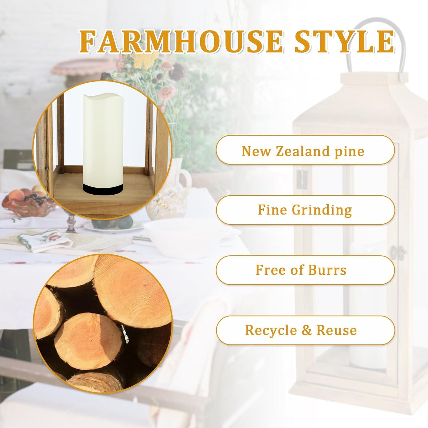 Bdor 2 Pack Lanterns Decorative - 27.5in New Zealand Pine Lanterns Decorative with Flameless Pillar Candles, Decorative Lanterns for Home Decor, Indoor Outdoor, Front Porch, Garden, Farmhouse Style