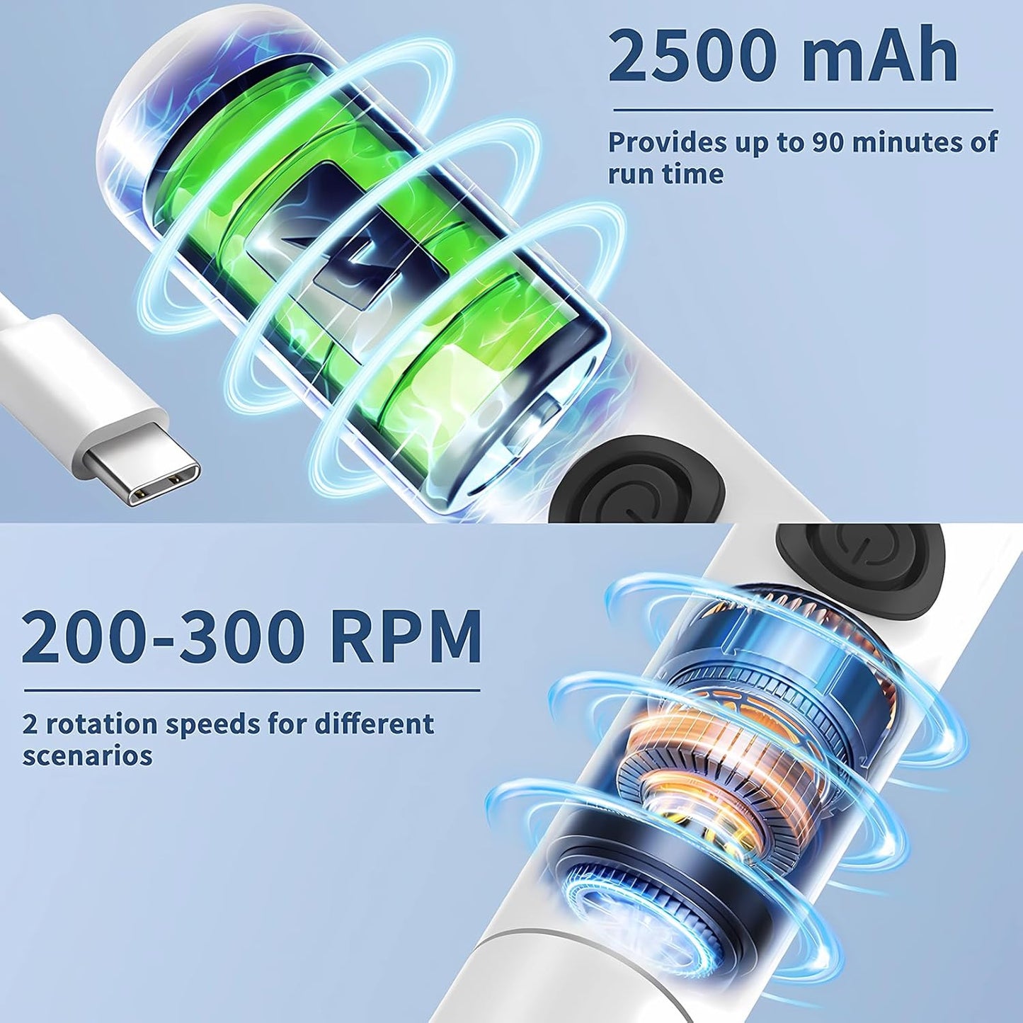 Electric Toilet Brush, HKFIF Toilet Brush with Holder, 360 Degree Powerful Cleaning Easily Eliminate Stains and Residue, 2 Speeds Rechargeable Motorized Toilet Scrubber