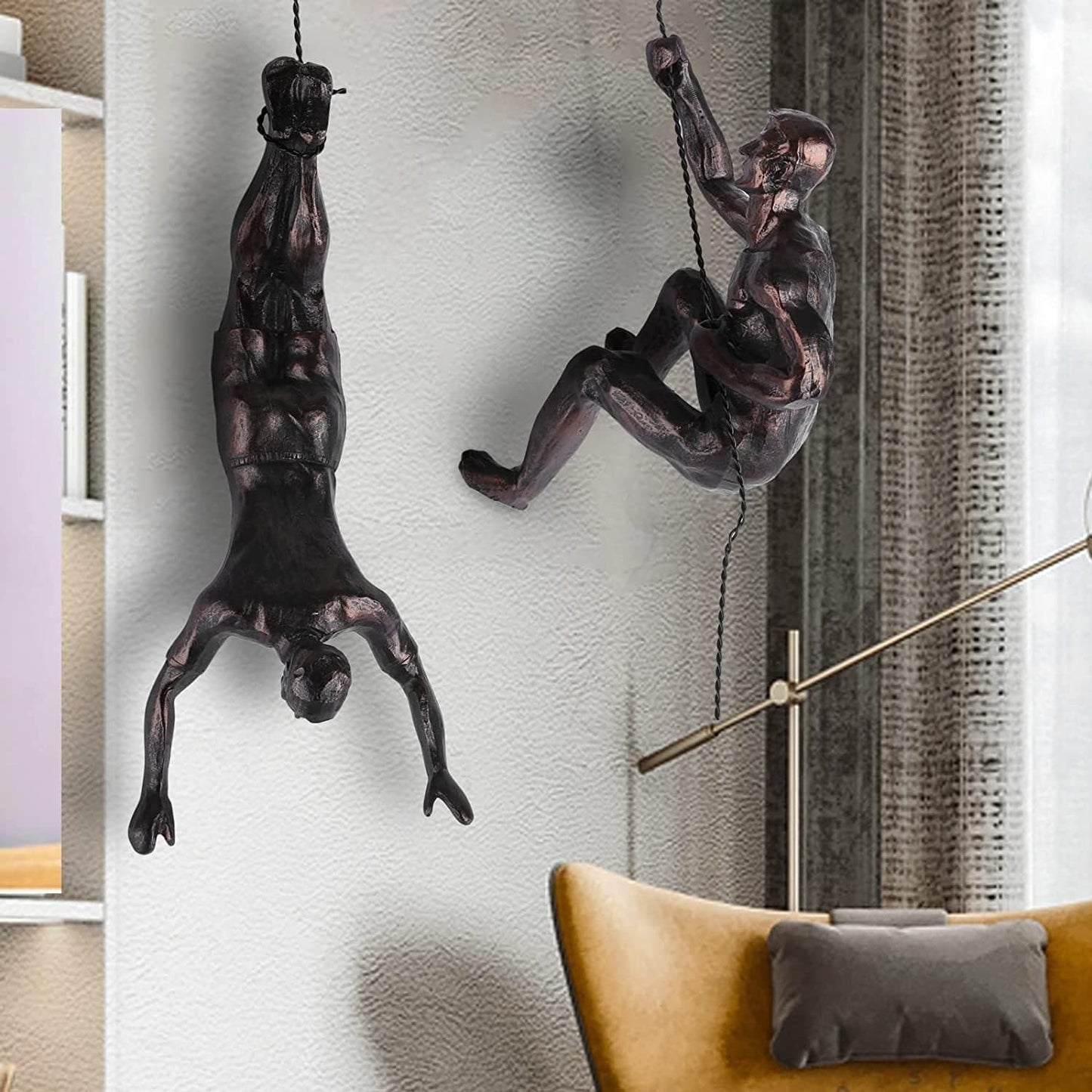 Large Set of 3 Climbing Men Wall Art Decor Sculpture,Nordic Modern Simplicity Decorative Wall Art, Climbing Man Sculptures,Home & Office Climber Gifts