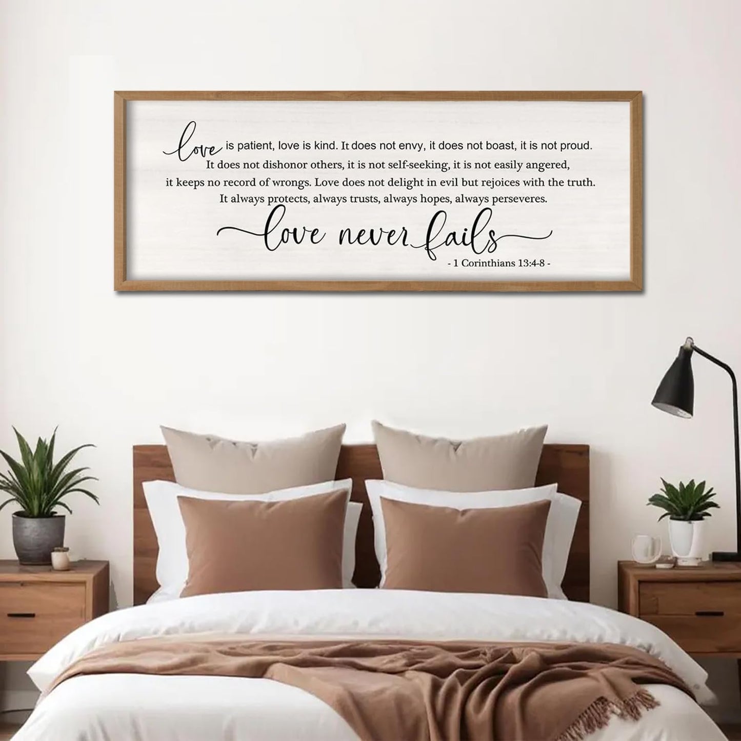 Love Is Patient Love Is Kind Wall Decor Art 32×12 Inch (Wood)