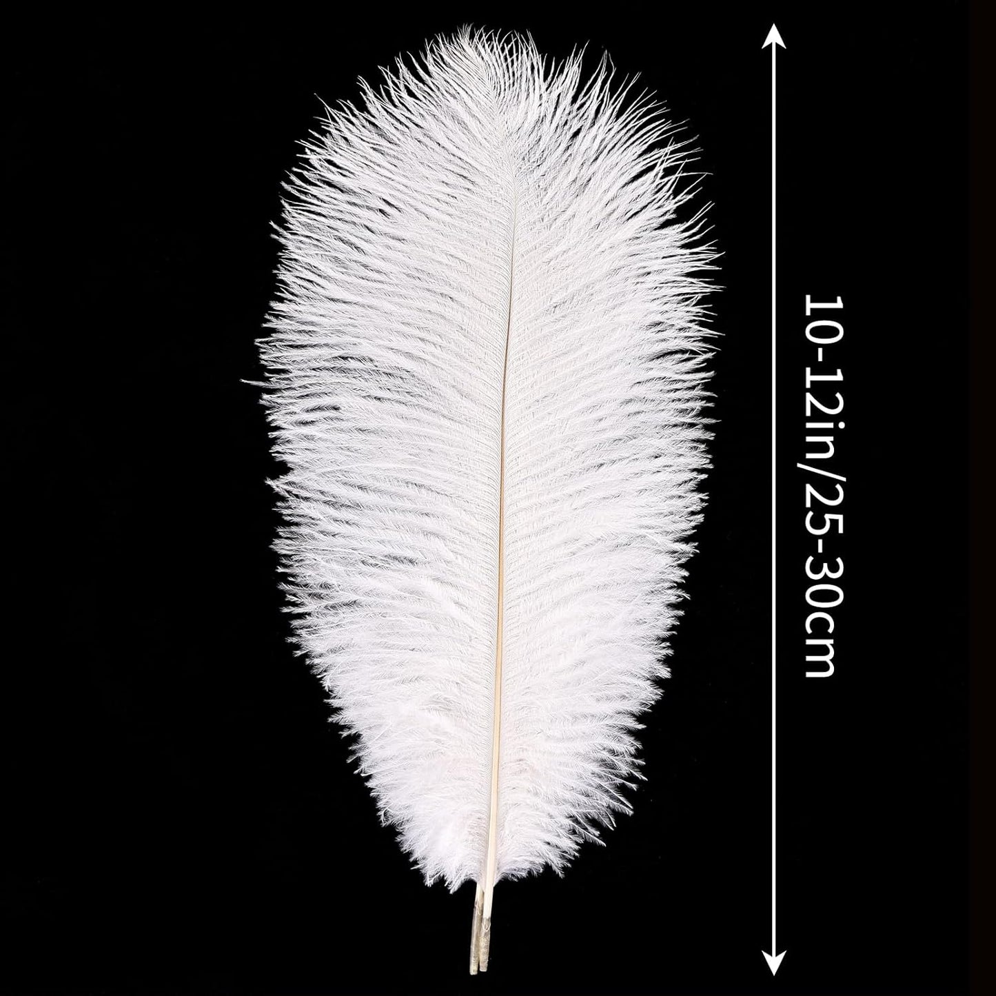 THARAHT White Ostrich Feathers 12pcs Natural Bulk 10-12Inch 25cm-30cm for Crafts Wedding Party Centerpieces Easter Gatsbi and Christmas Tree Decoration Feathers
