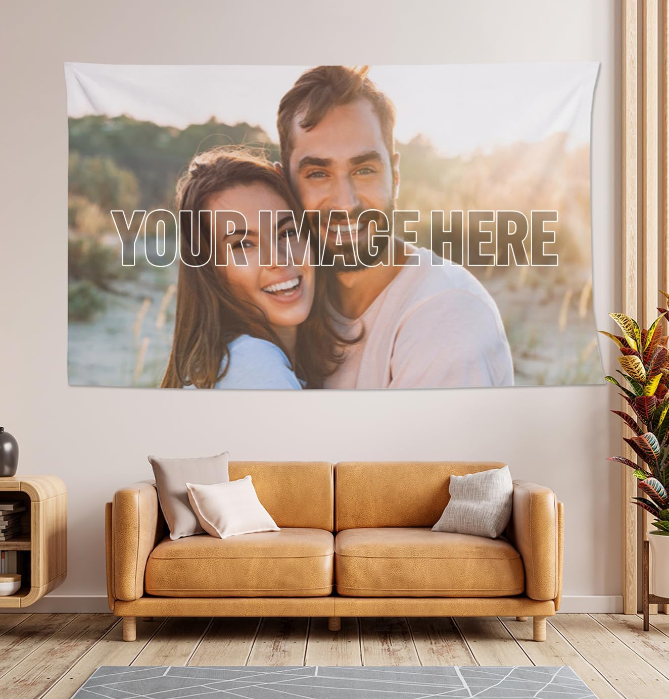 Personalized Custom Tapestry - Ships Next Business Day, Made in USA - Upload Your Own Image for a Unique Wall Hanging Backdrop, Perfect for Home & Living Room Decor, Bedroom Wall Art (60x90)