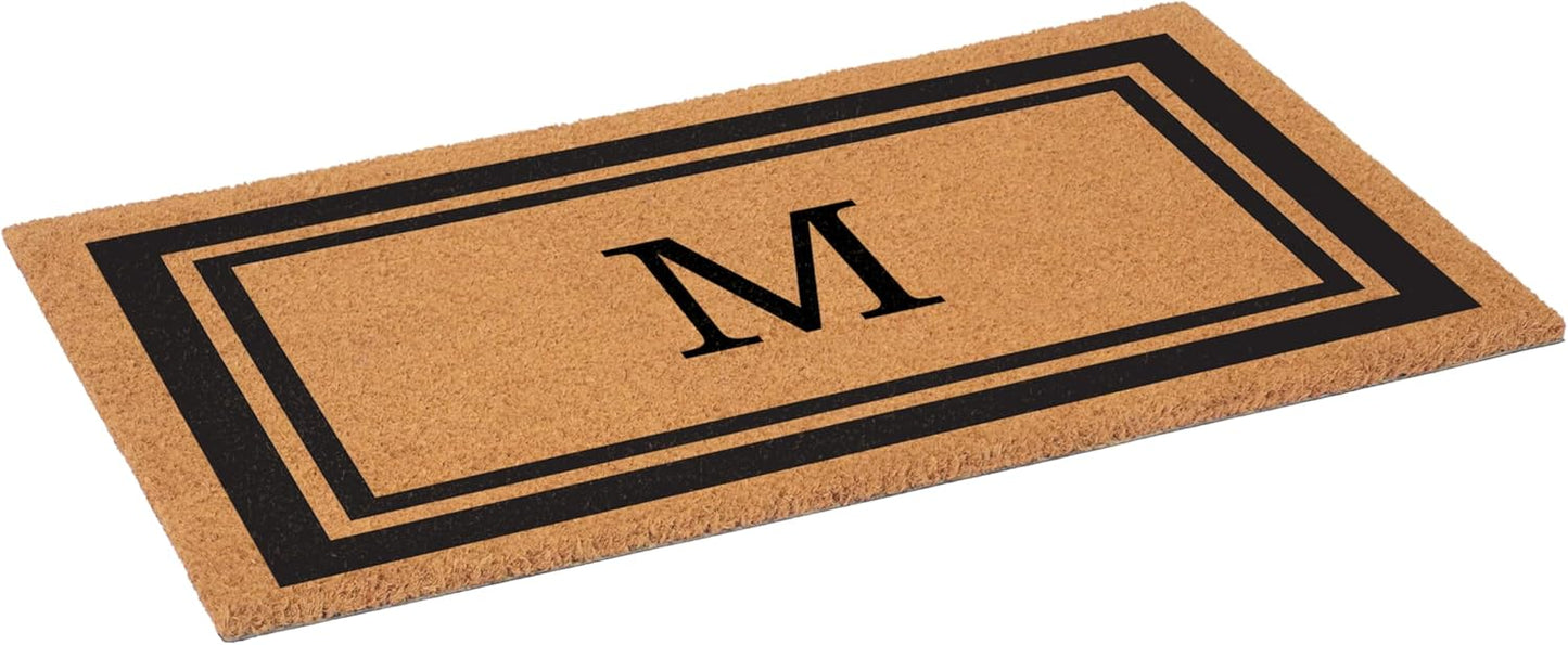 Calloway Mills 152961830M Black Border 18" x 30" Monogram Doormat, (Letter M)