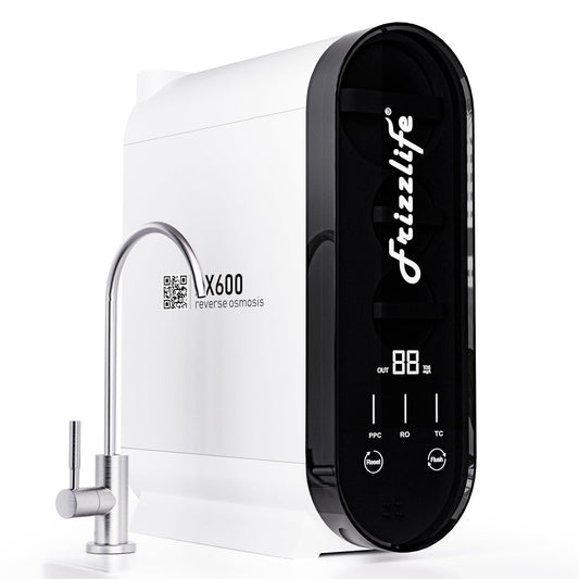 Frizzlife RO Reverse Osmosis Water Filtration System - 600 GPD Fast Flow Under Sink RO Water Filter, Tankless, Reduces TDS, 11 Stage, 2:1 Pure to Drain, Compact, BPA Free, PX600
