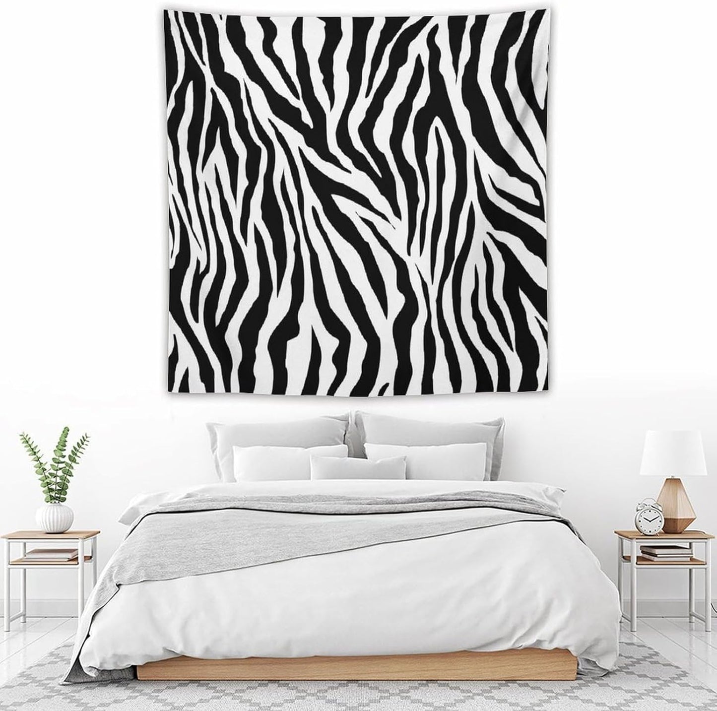 HZOHNAGO Zebra Print Tapestry Nature Wild Animals Black and White Stripe Printed Wall Tapestry Painting Wall Hanging for Bedroom Living Room Dorm 60" W x 60" H
