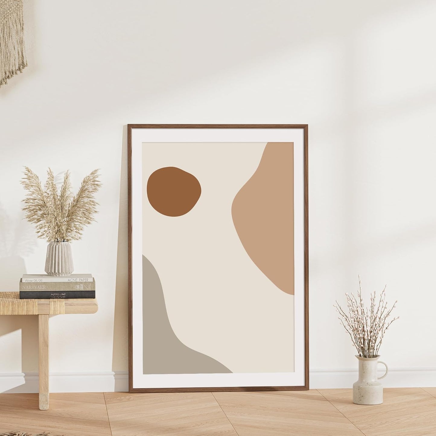 27x40 Poster Frame Natural Solid Walnut Photo Frames with 24x36 Removable Mat Wall Hanging Large Handcrafted Frame with HD Plexiglass Wall and Tabletop Display Large Picture Frame