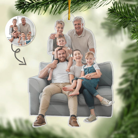 Pawfect House Personalized Christmas Ornament with Picture, Custom Christmas Ornament Gifts for Family, Personalized Photo Gifts for Mom Dad Kid, Funny Ornaments with Family Photo, Xmas Decorations