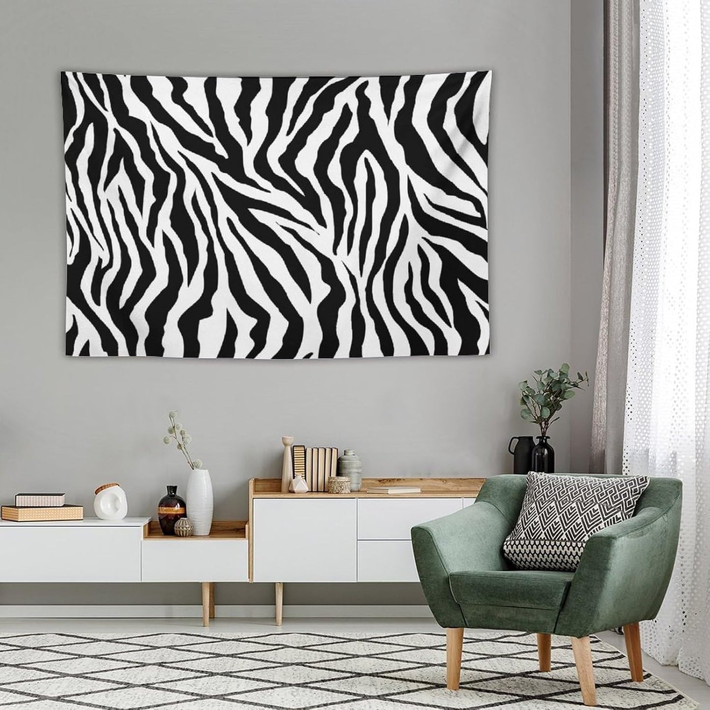 HZOHNAGO Zebra Print Tapestry Nature Wild Animals Black and White Stripe Printed Wall Tapestry Painting Wall Hanging for Bedroom Living Room Dorm 60" W x 40" H