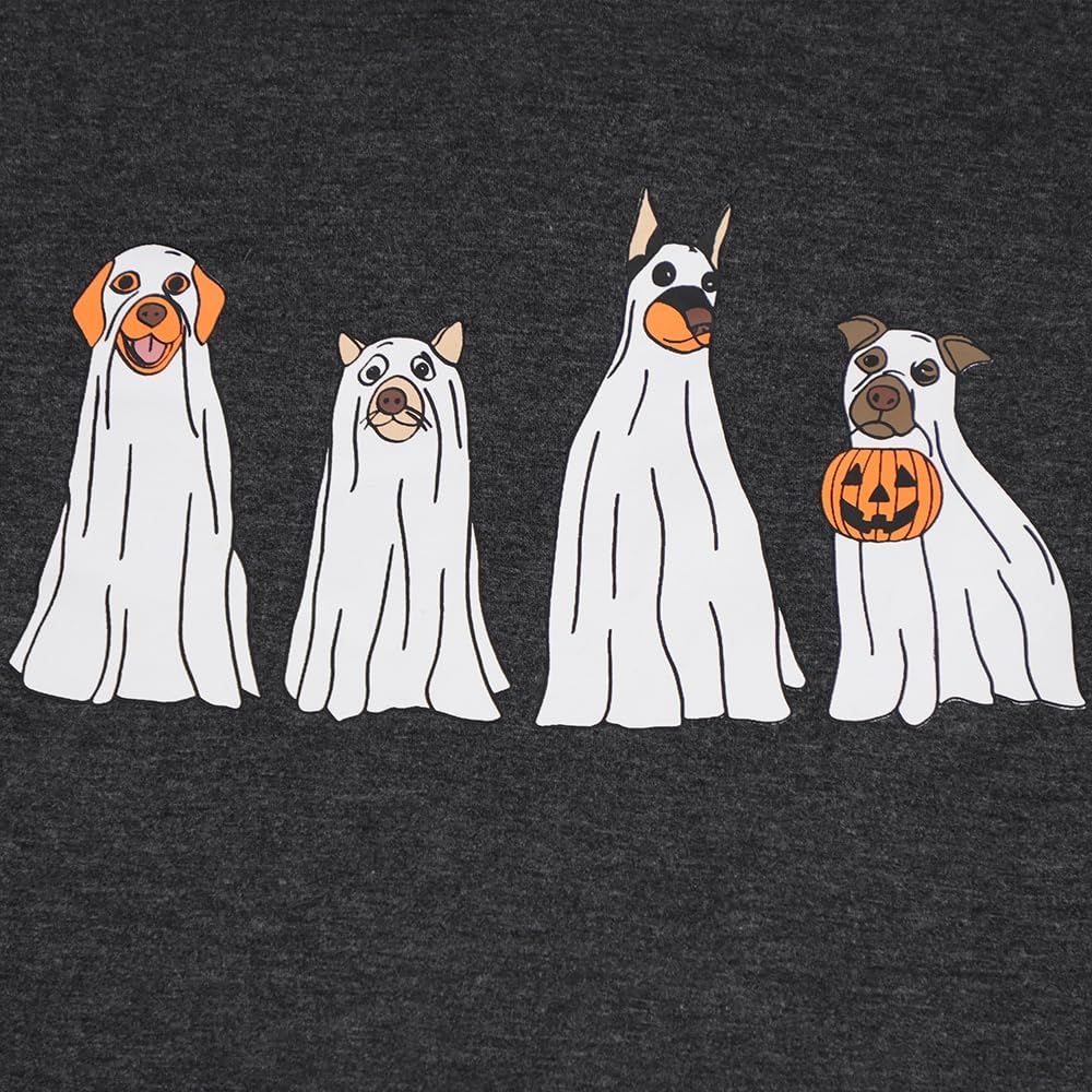 Tobrief Women's Long Sleeve V-Neck Shirts Fall Graphic Tees Loose Casual T-Shirt