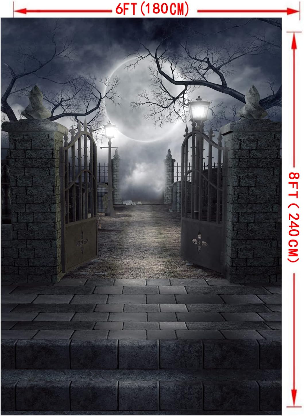 CHAIYA 6x8ft Halloween Backdrop Background Nightmare Before Christmas Backdrop for Photography Zombie Themed Photo Booth Party Decorations CY034