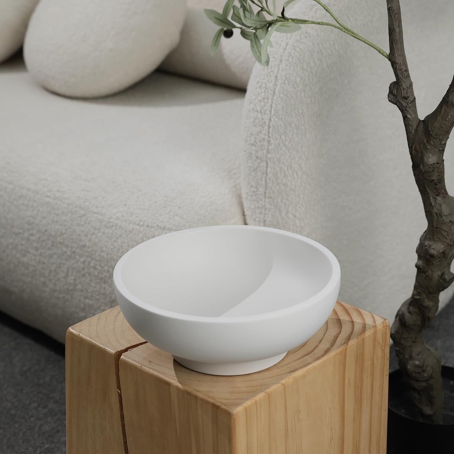 Concrete Fruit Bowl for Kitchen Counter - Modern Home Decor, Large Decorative Bowl for Fruits, Keys, and Candy, Durable and Stylish Design