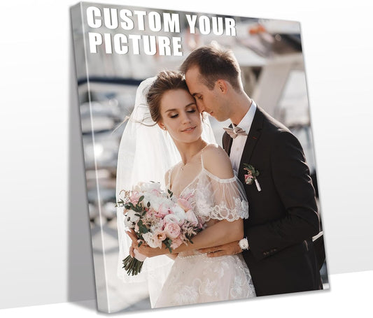 Personalized Custom Canvas Prints with Your Photos & Text, Customized Picture Print, Transform Own Images Into Framed Wall Art Digitally Printed Photo to Canvas, Keepsakes Gifts for Family 24x30’’
