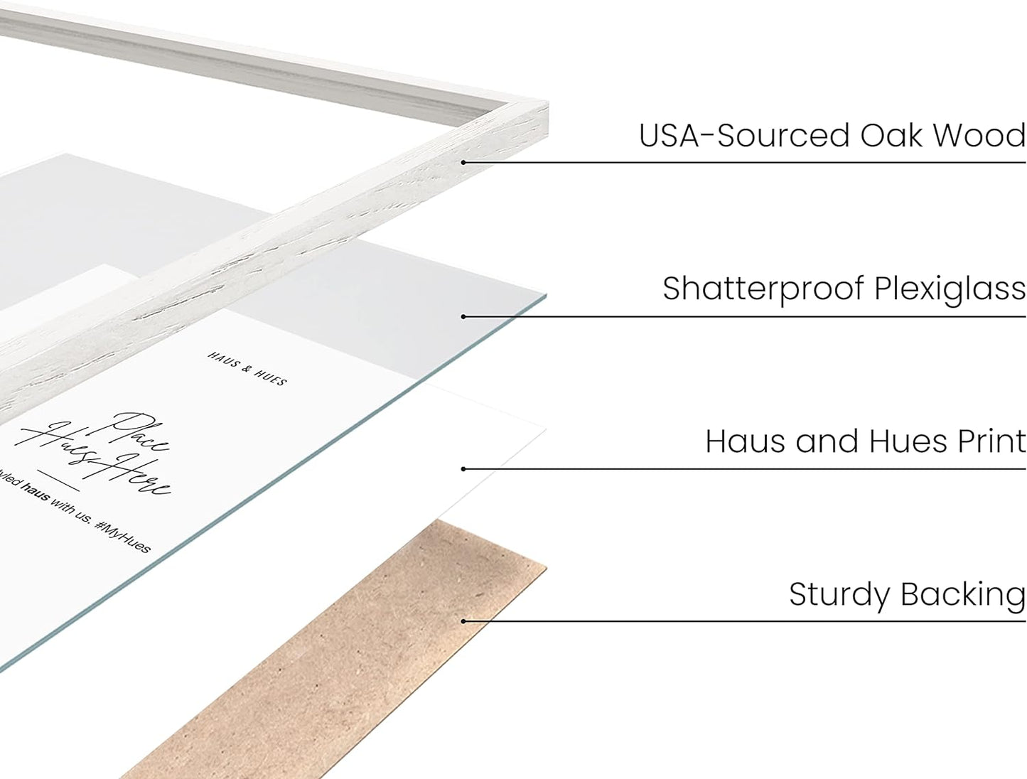 HAUS AND HUES Standalone White Oak Frame Set of 4-4x6