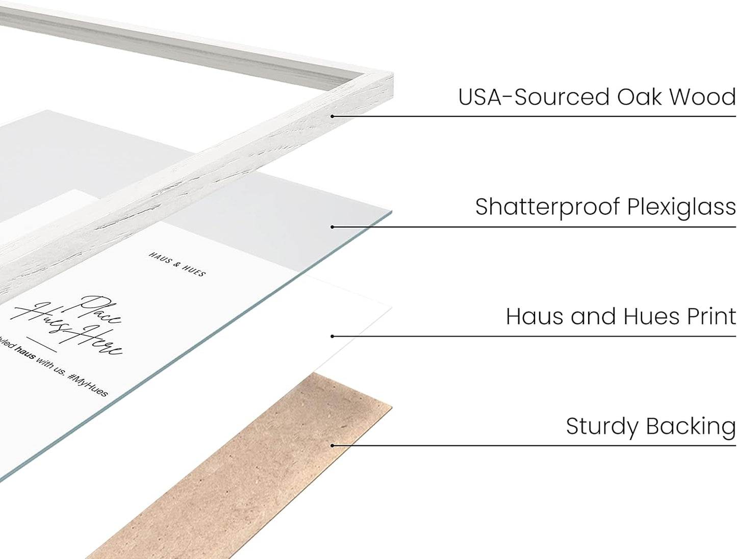 HAUS AND HUES Standalone White Oak Frames Set of 9-11x14