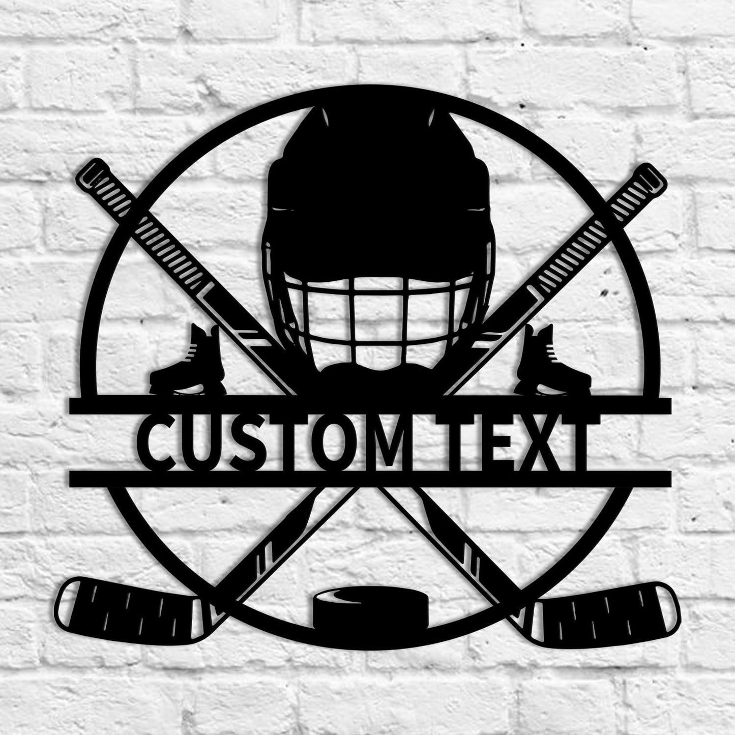 Custom Hockey LED Wall Sign – Personalized Ice Hockey Helmet & Sticks Neon Sign, 16-Color LED with Remote Control, Hockey Decor for Boys Room, Man Cave, Sports Fans
