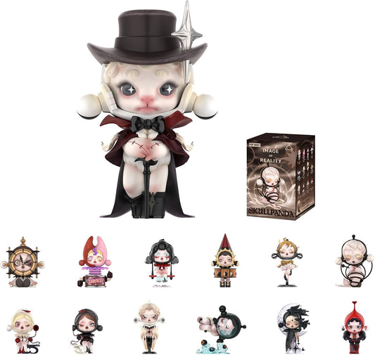 POP MART SKULLPANDA Image Of Reality Series Figures, SKULLPANDA Blind Box Figures, Random Design Action Figures Collectible Toys Home Decorations, Holiday Birthday Gifts for Girls and Boys, Single Box