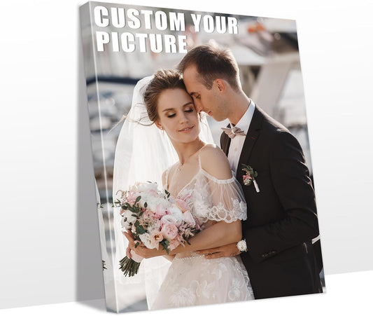 Personalized Custom Canvas Prints with Your Photos & Text, Customized Picture Print, Transform Own Images Into Framed Wall Art Digitally Printed Photo to Canvas, Keepsakes Gifts for Family 18x24’’