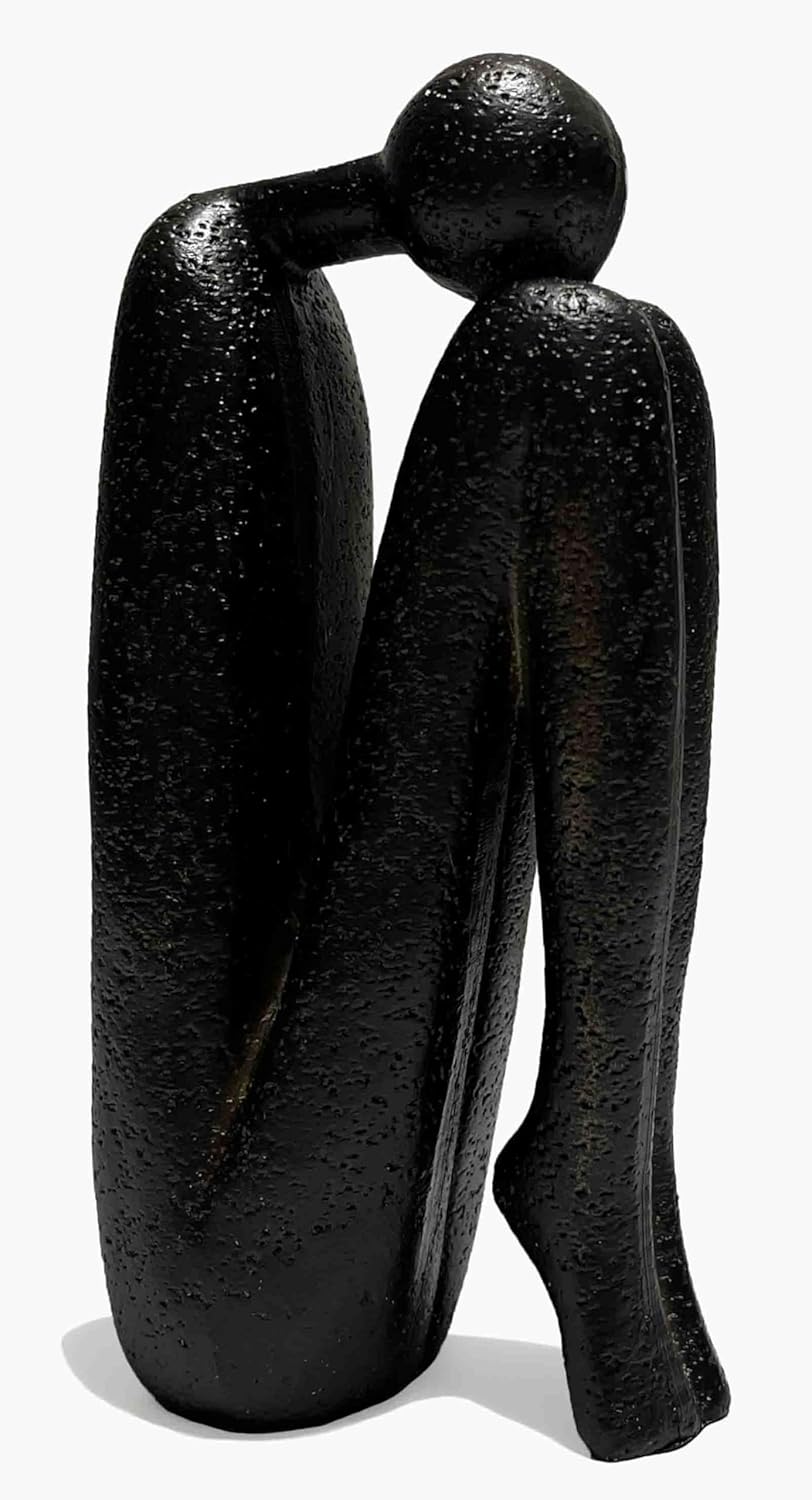 Thinker Decorative Bookends, Book Stopper Holder Nonskid, Book Ends for Shelves Living Room Office Home Decor, 1Pair/2Piece 9''