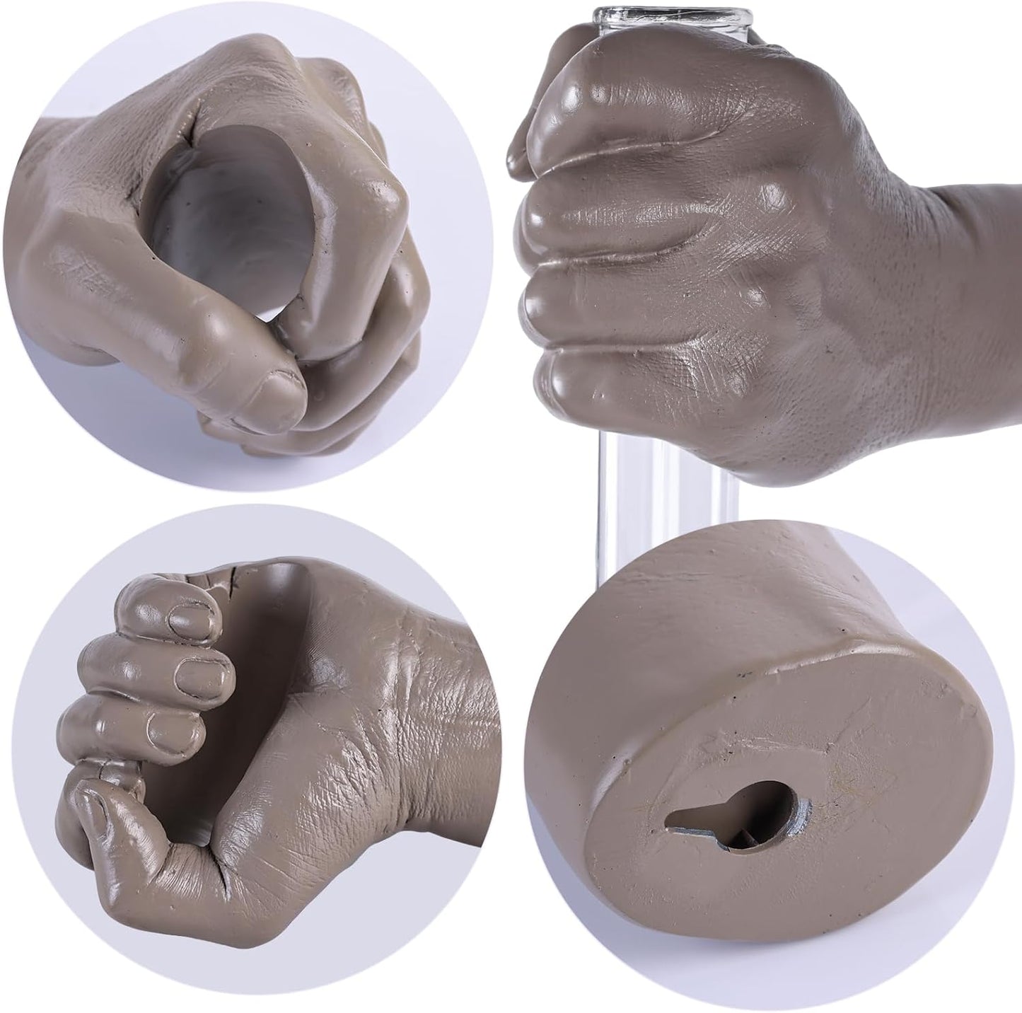 Wall Sculptures, Hand Vases Home Decor, Wall Mount Art Sculpture, Unique Wall Art Statue, Funky Flower Vase Decorations, Modern Eclectic Hanging Decor,Glass Test Tube Vase (Beige)