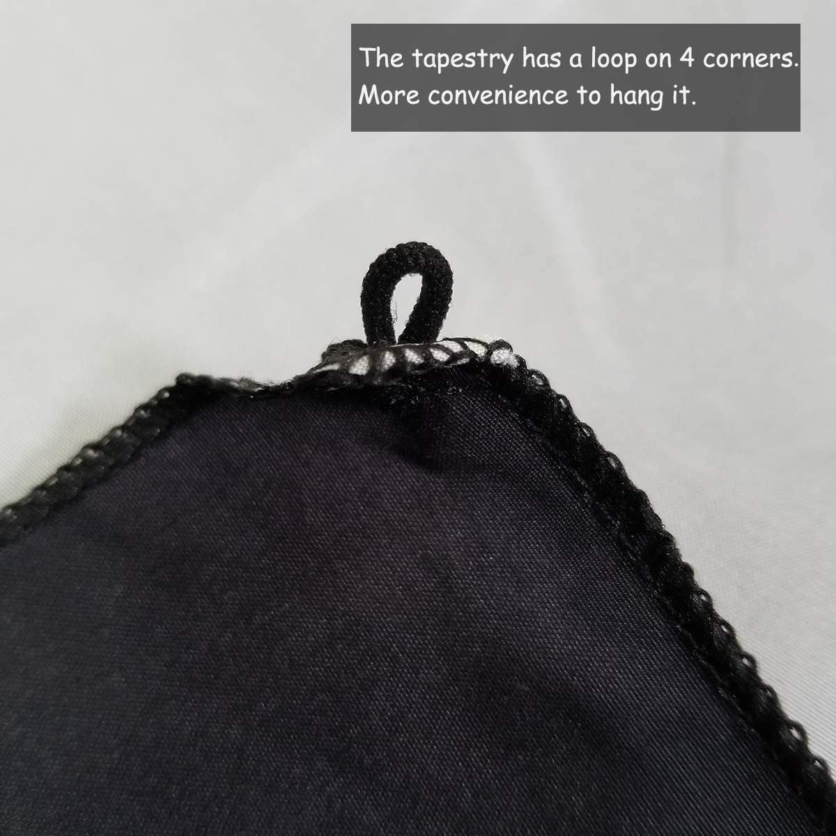 NASKY Halloween Wall Tapestry - Skull Trippy Black and White Wall Hanging for Room Decor (51.2" X 59.1"-(130x150cm))