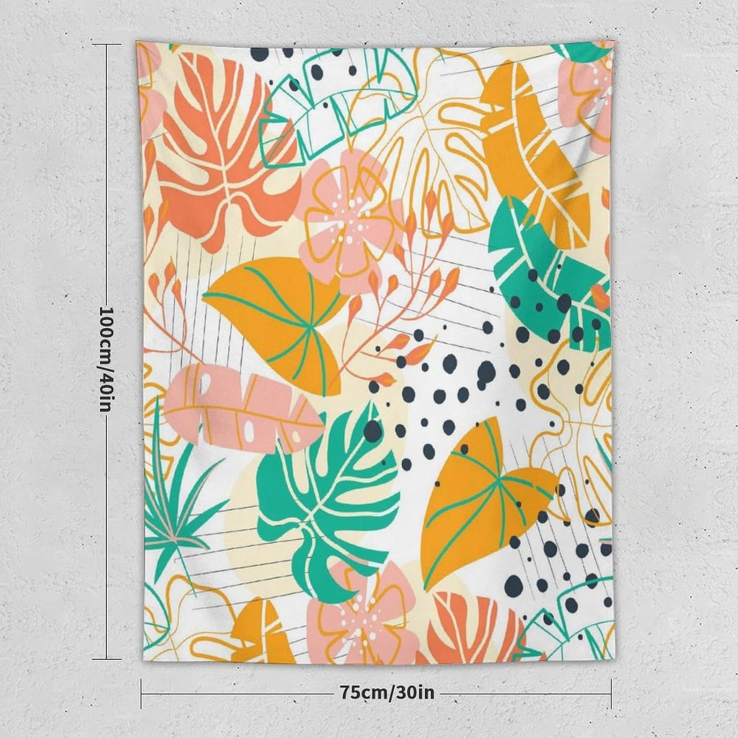 ICMOLYYENLO Tropical Palm Leaves Wall Tapestry, Wall Art for Room Decoration Beautiful Wall Hanging for Bedroom Living Room Dormitory Apartment 50x60 Inch