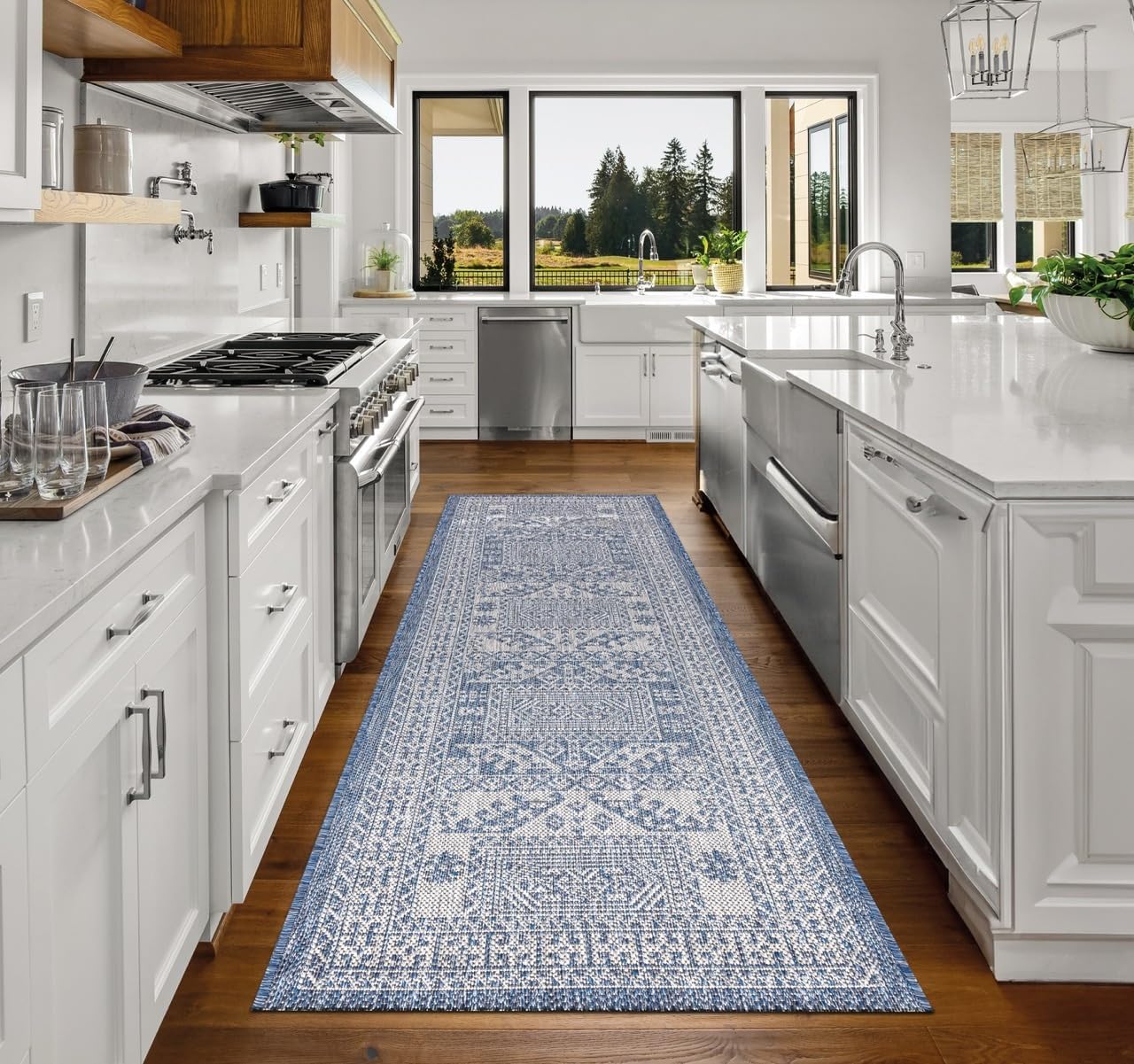 Keen Home Design Terrace Outdoor Runner Rug - 2x12 Washable Indoor/Outdoor Rug for Patio, Kitchen, Balcony, Beach, Garden, Deck and Porch, Size: 2'2"x11'10"