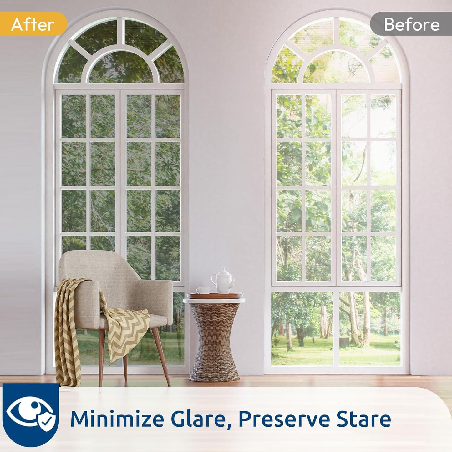 rabbitgoo Window Privacy Film One Way Window Tint for Home, Removable Reflective Heat Sun Blocking Anti UV Glass Door Covering, Mirror Tinting Film House Office, 17.5 in X 9.8 Feet, Silver