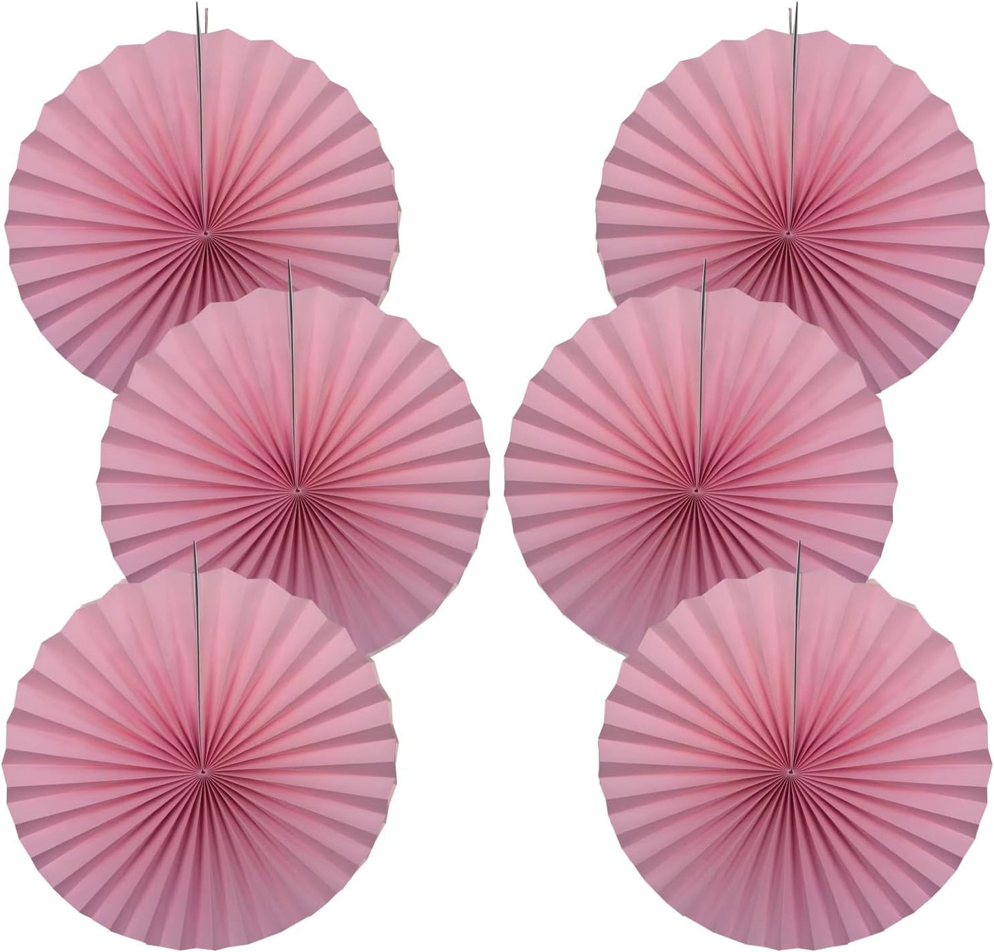 Pink Party Decorations,Pink Paper Decorations for Party,Baby Shower Decorations Party Paper Fans Bulk 16in,Schoolgirl Style Classroom Decor for Party 30 Color DIY Set （Pink）