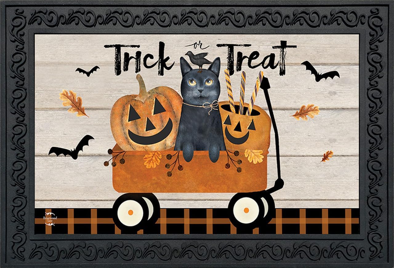 Briarwood Lane Trick Or Treat Wagon Halloween Doormat