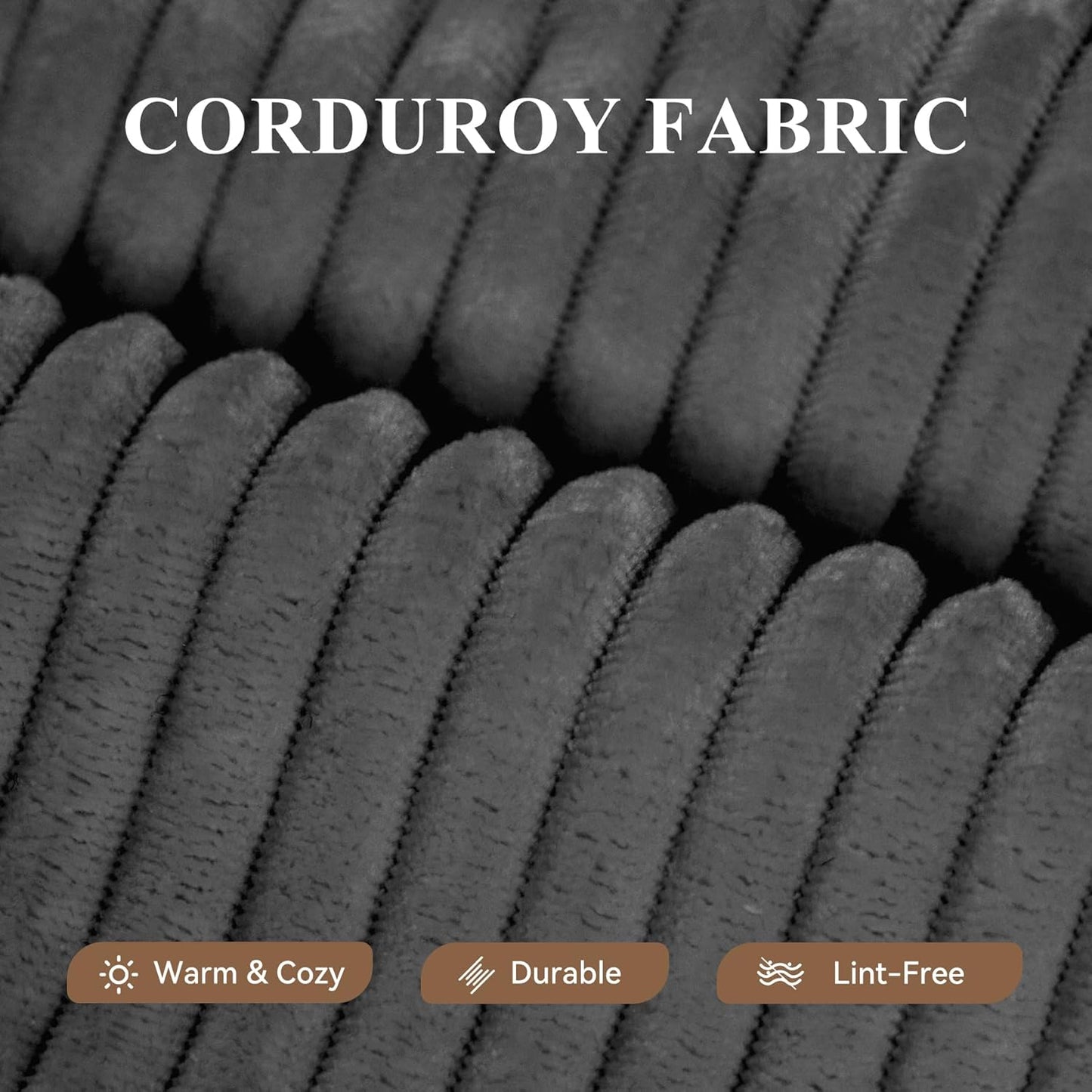 Modular Sectional Sofa with L-Shape Chaise,Cloud Sectional Modern Sleeper Couch with Deep Seat,Sponge Compression Sofas No Assembly Required(Dark Gray-Corduroy Fabric) 1PCS