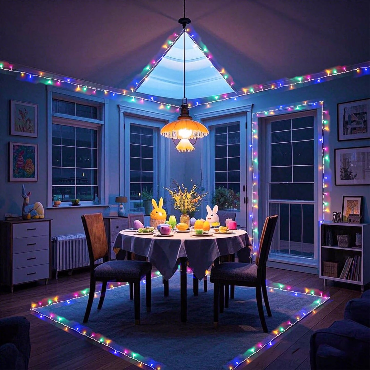 Christmas Lights Outdoor Waterproof 100ft 300 LED String Lights Indoor 8 Modes Clear Wire, Plug in Colorful Twinkle Fairy Light for Bedroom Wedding Party Decorations