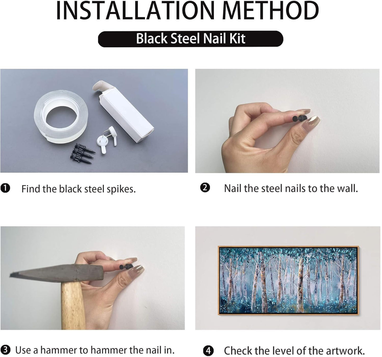 DINGDONG ART Modern Large Forest Canvas Wall Art for Bedroom | Landscape Wall Art for Living Room & Bathroom | Home Wall Decor 24x48 Inches Framed