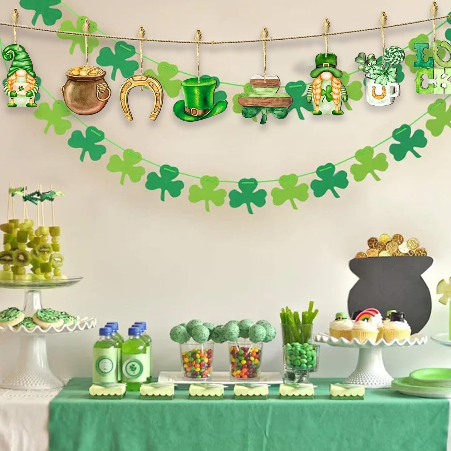 St Patricks Day Ornaments for Tree Shamrock Ornaments Wooden Dwarf St.Patricks Day Decorations 12 Pcs Lucky Hanging Ornaments for St. Patricks Day Tree for Saint Patrick's Party Supplies