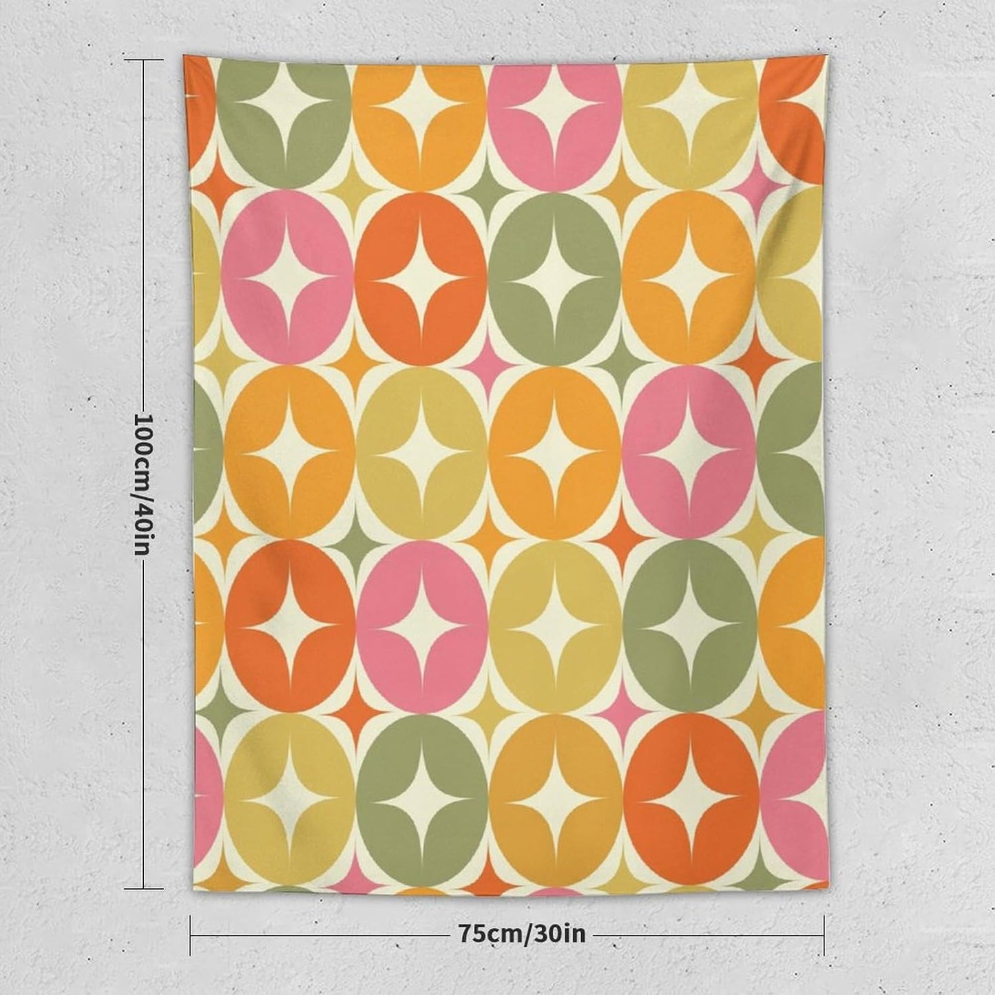 ICMOLYYENLO Abstract Cat Tapestry, Medieval Abstract Atomic Star Cat Vintage Home Wall Hanging Art Tapestry for Bedroom Living Room Dormitory 30x40 Inch