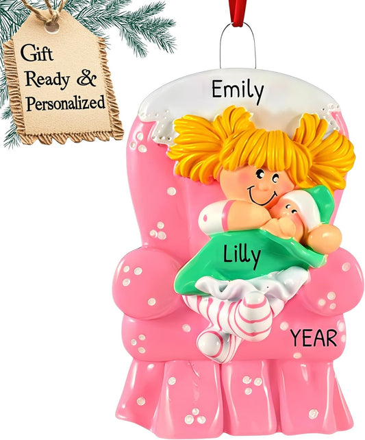 Personalized Sibling Christmas Ornaments 2024 - Sister Ornaments My First Christmas as a Big Sister Ornament New Big Sister Family Ornaments Children