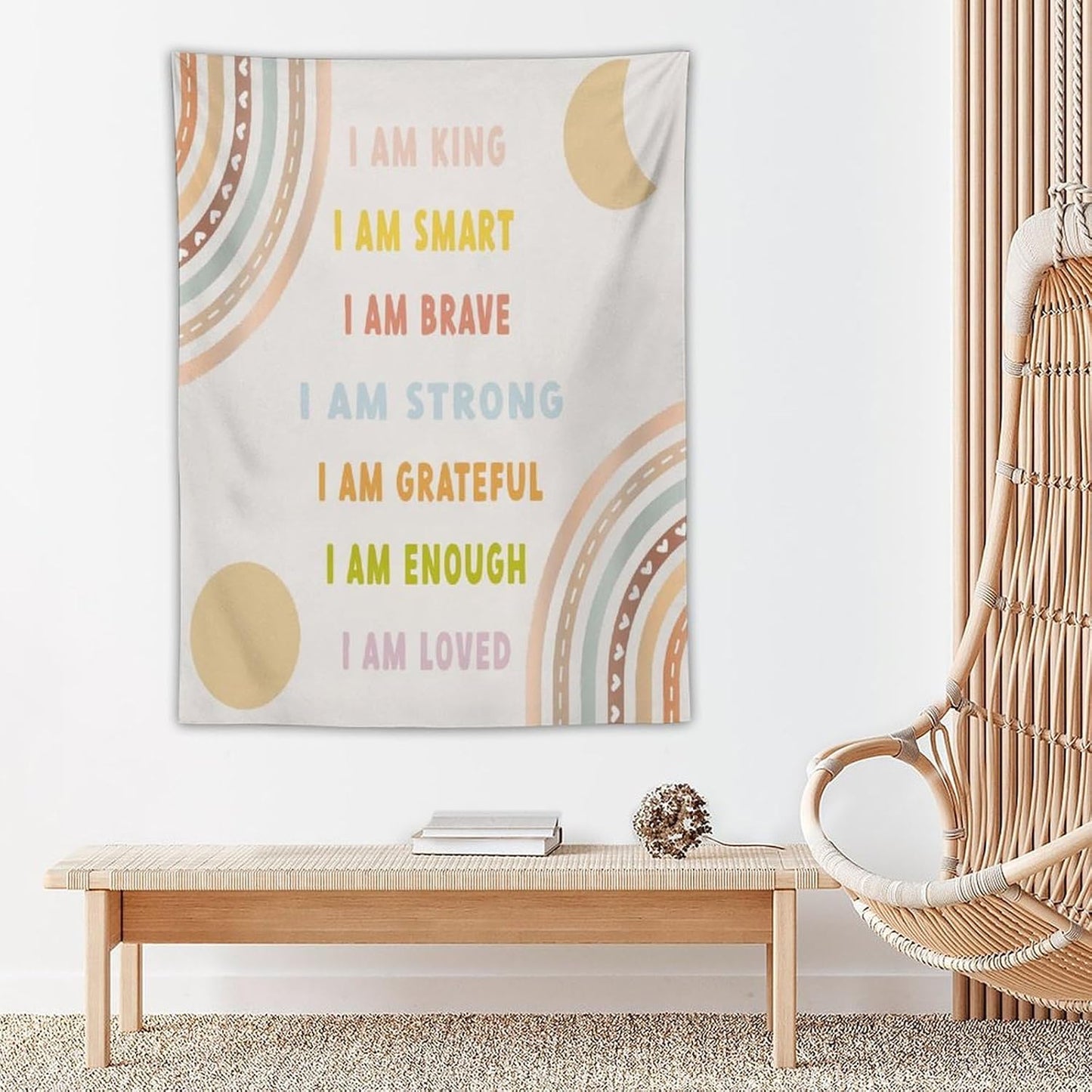 ICMOLYYENLO Boho Plant Aesthetic Tapestry, Abstract Medieval Arch Sun Home Aesthetic Wall Hanging For Bedroom Living Room Dormitory Tapestry 60x80 Inches