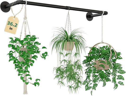 Plant Hanger Indoor Hanging Planters for Indoor Plants Hanging Plant Holder Black Metal Rod(Pot/Chain/Plant not Included