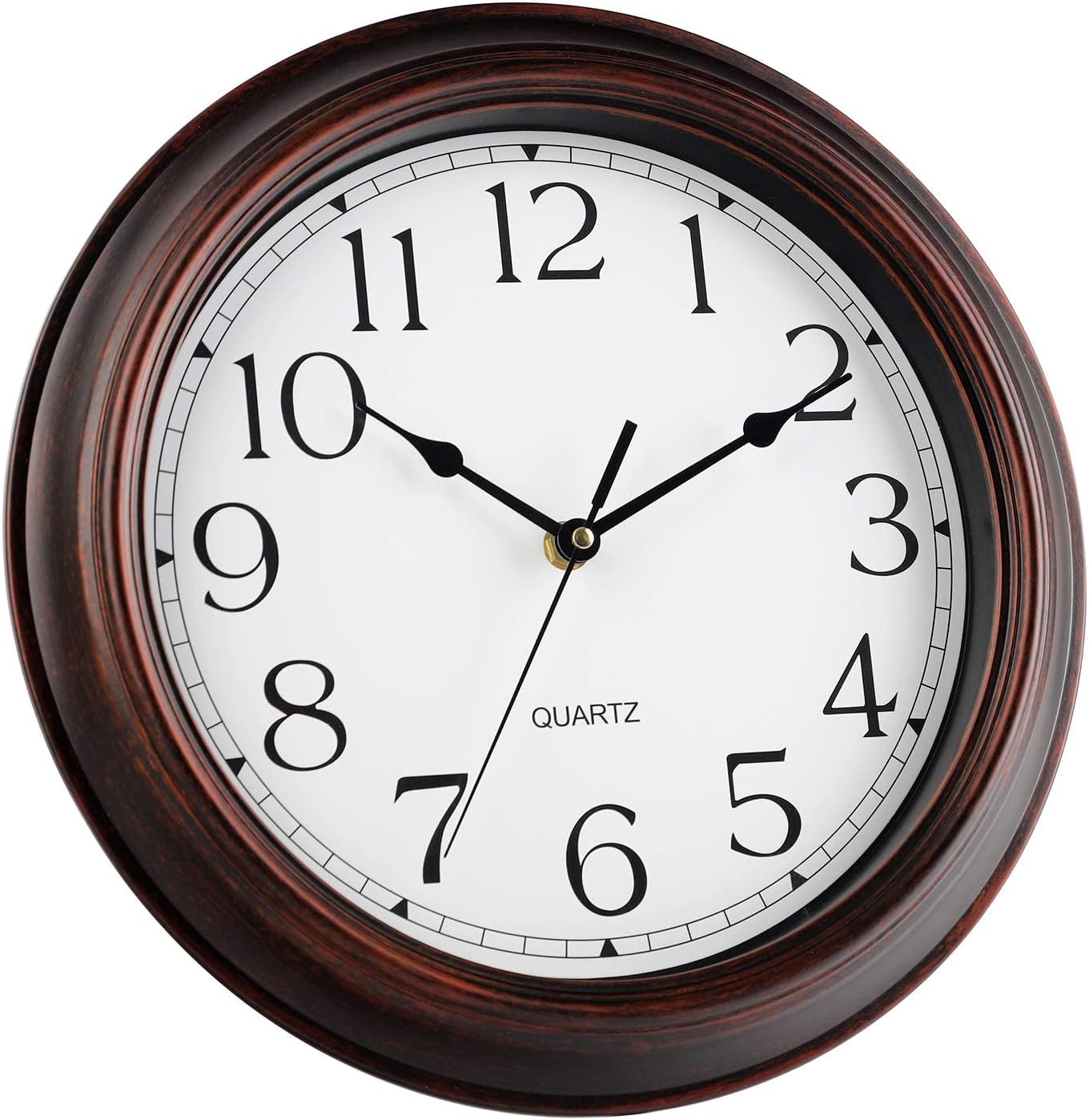 12 Inch Wall Clocks Battery Operated Silent Non-Ticking Wall Clock Vintage Retro Rustic Style Decorative for Living Room Kitchen (Bronze)