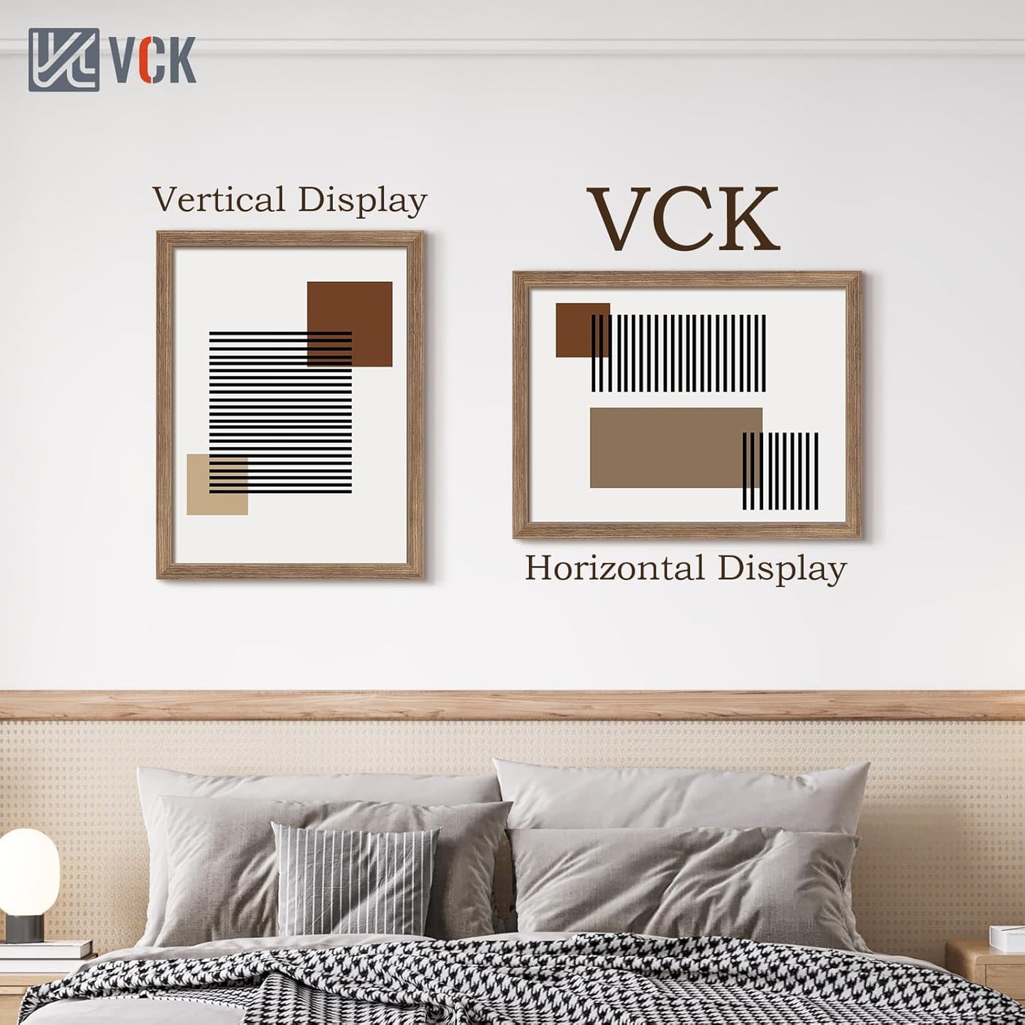 VCK 18x24 Poster Frame 3 Pack, Brown Walnut Wood Picture Frame, Exclusive Wood Grain, Wall Mounting Hanging