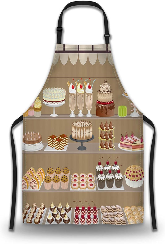 Aprons for Cooking for Women Cake Candy Sweet Women’s Apron for Kitchen Cooking Restaurant BBQ Painting Crafting Gardening 27” (W) x 31” (H), Waterproof Aprons
