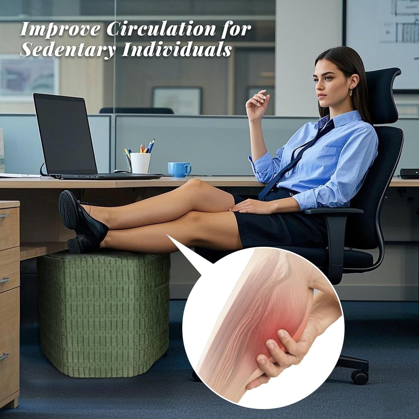 Hexagon Pouf Ottoman Stuffed with 2 Pockets & Handle, Comfort Corduroy Poufs, Non-Slip Foot Stool Storage Ottoman, Foam Floor Poufs Foot Rest for Couch, Bedroom (Green)