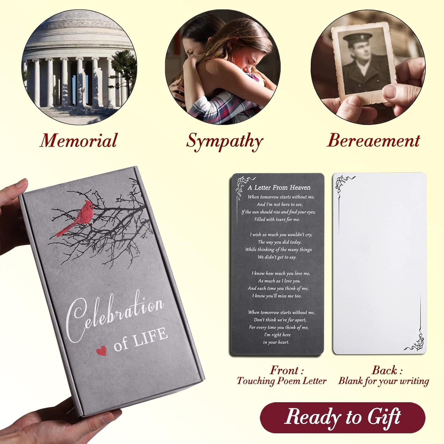 Memorial Lantern, Sympathy Gifts for Loss of Mom/Dad/Loved One, Bereavement Gifts, in Memory of Loved One Lantern,Celebration of Life, Memorial Gifts, Funeral Lantern,When Tomorrow Starts Without me