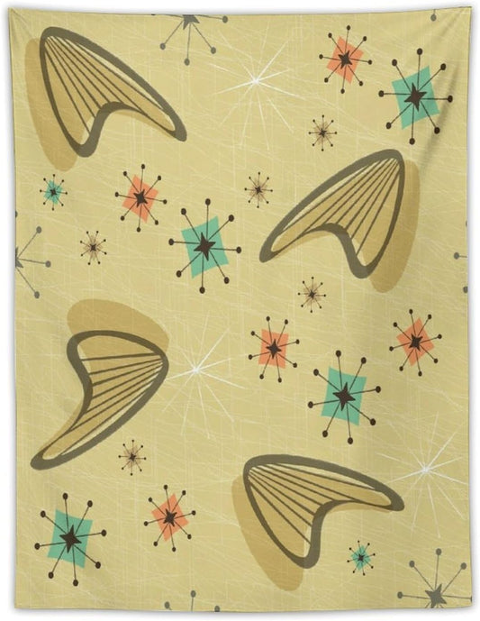 ICMOLYYENLO Boho Medieval Cat Tapestry, Abstract Atomic Starburst Geometric Aesthetic Art Wall Hanging For Bedroom Living Room Dormitory 50x60 Inches