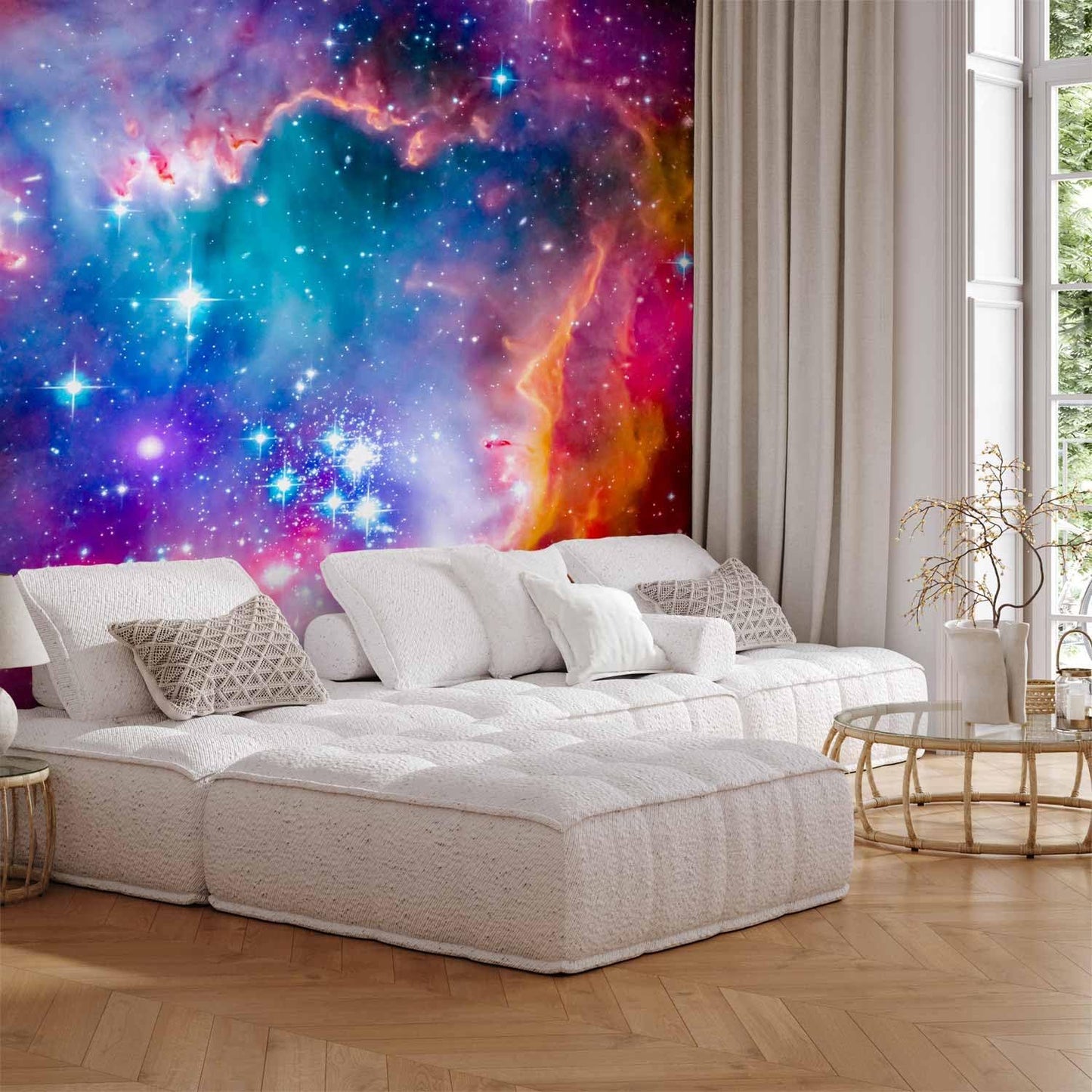 artgeist Wall Mural Abstract 96x69 in - Peel and Stick Self-Adhesive Wallpaper Removable Large Sticker Foil Wall Decor Print Picture Image Design Abstract Cosmos Sky Star i-G-10010-a-a