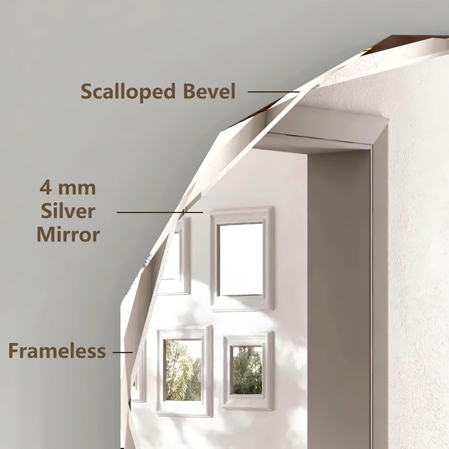 Bathroom Mirrors for Over Sink, Round Frameless Mirrors for Wall, 20x20 Inch Beveled Bathroom Mirror, Bathroom Vanity Circle Mirror for Bedroom Living Room Entryway Home Decor